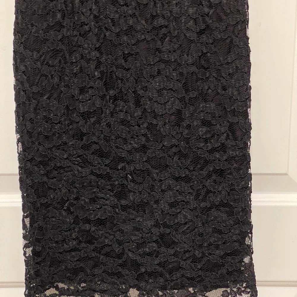 Jessica McClintock Gunne Sax Black Lace Sequin Midi Dress Gothic Romantic 9/10 - Picture 4 of 11